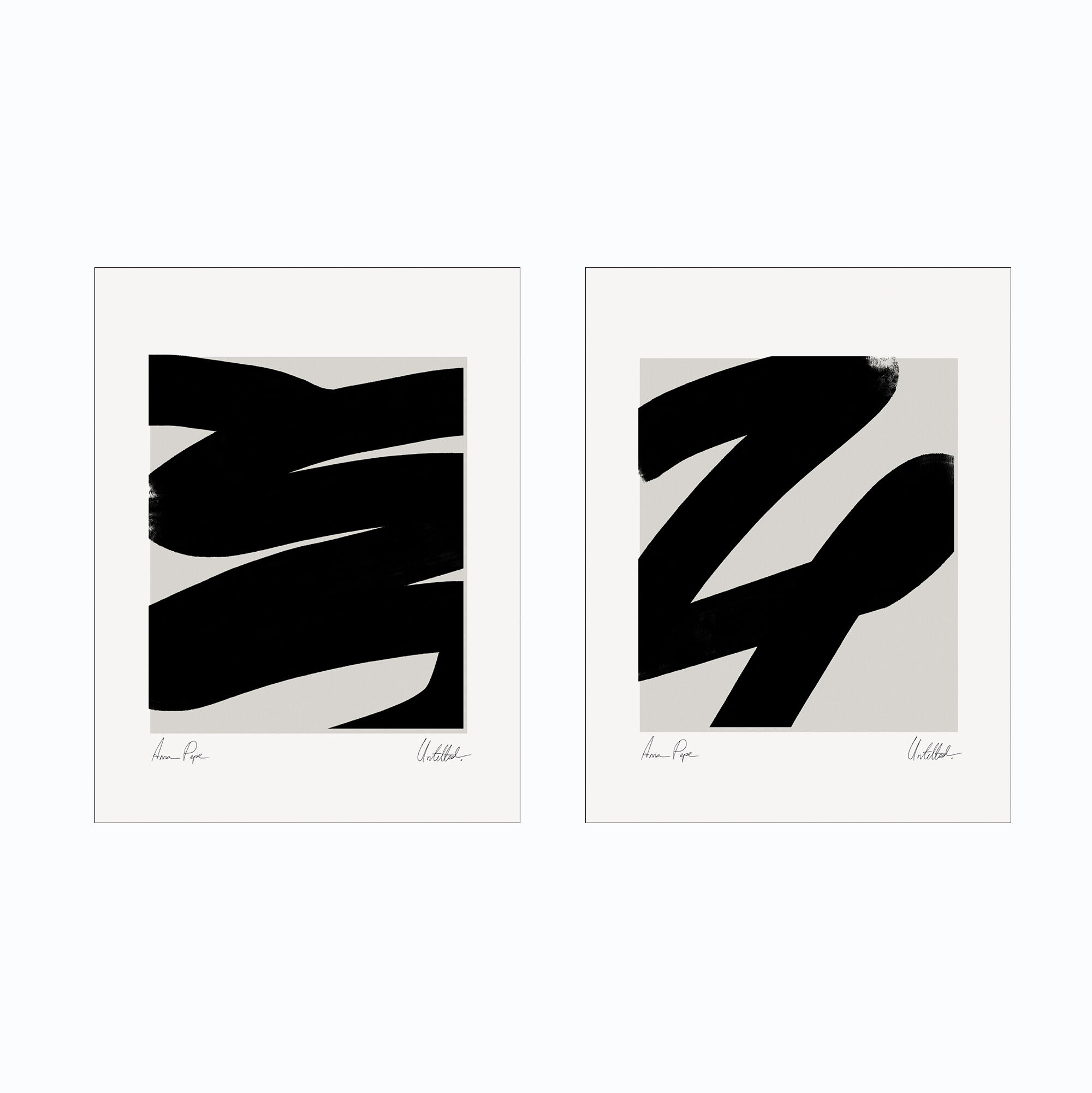 Pair of giclee prints, abstract wall art set of two, 50x70cm