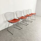 Set of 4 chrome side chairs by Harry Bertoia for Knoll