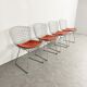 Set of 4 chrome side chairs by Harry Bertoia for Knoll