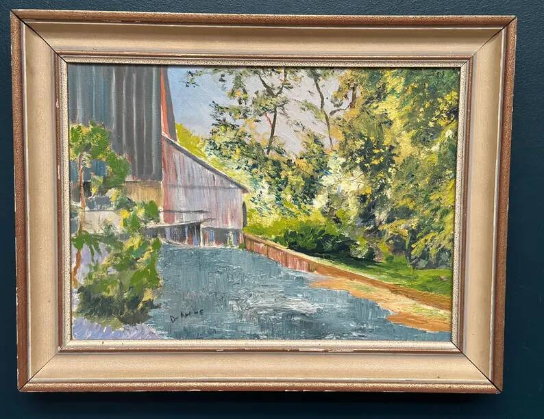 Original Swedish Oil on Canvas – "Cascade" – Signed – Vintage and Framed – 53 × 68.5 cm (20.9" × 27")