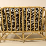 Vintage rattan sofa 2 places year 60