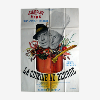 Affiche cinéma originale "La cuisine au beurre" Bourvil, Fernandel