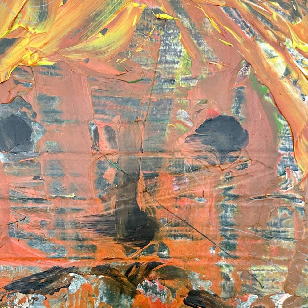 Modern Multicolored Painting, 2022, Acrylic on Wood, Framed