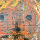 Modern Multicolored Painting, 2022, Acrylic on Wood, Framed