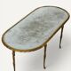Maison Baguès coffee table in gilded bronze and aged mirror – 1950s