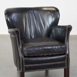 Fauteuil en cuir de vachette noir