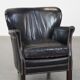 Fauteuil en cuir de vachette noir