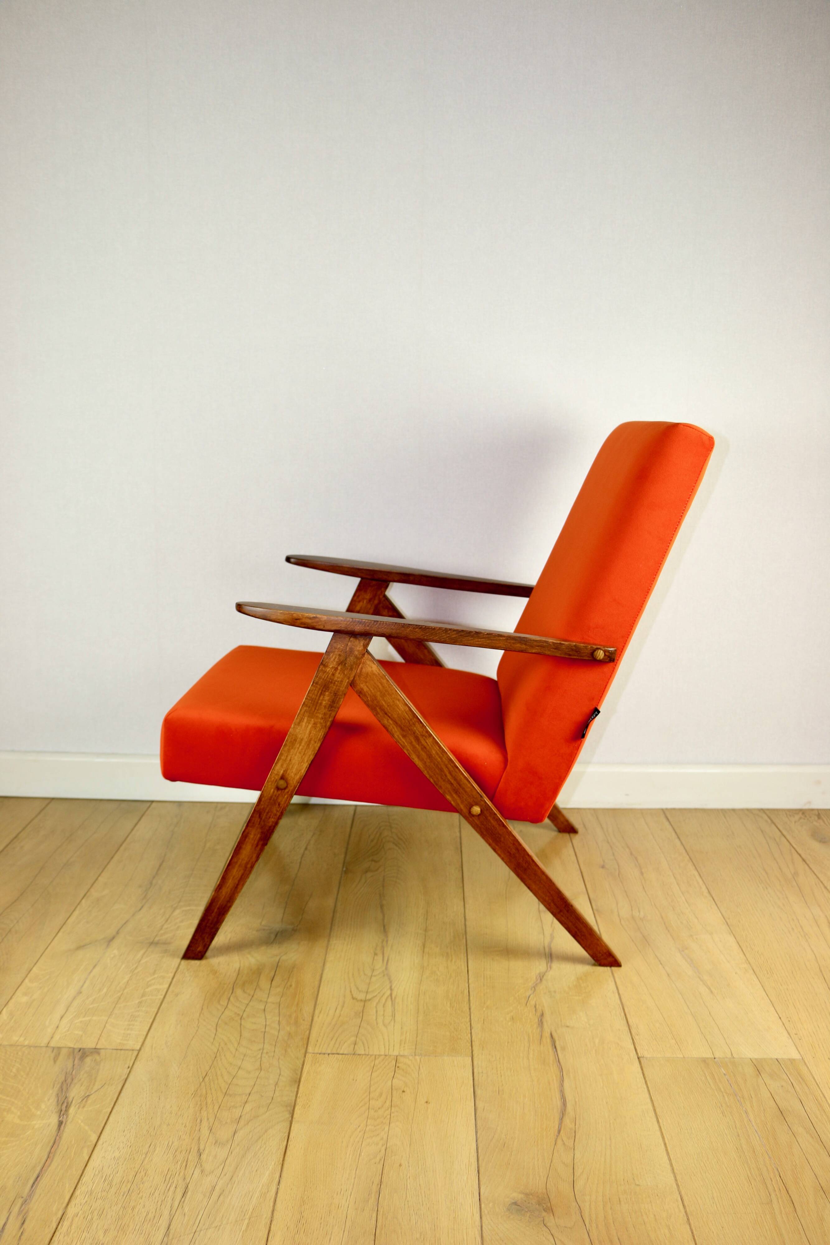 B-310 VAR armchair orange structural velvet - 2 pieces available