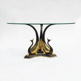 Brass Peacock Side Or Coffee Table Hollywood Regency Willy