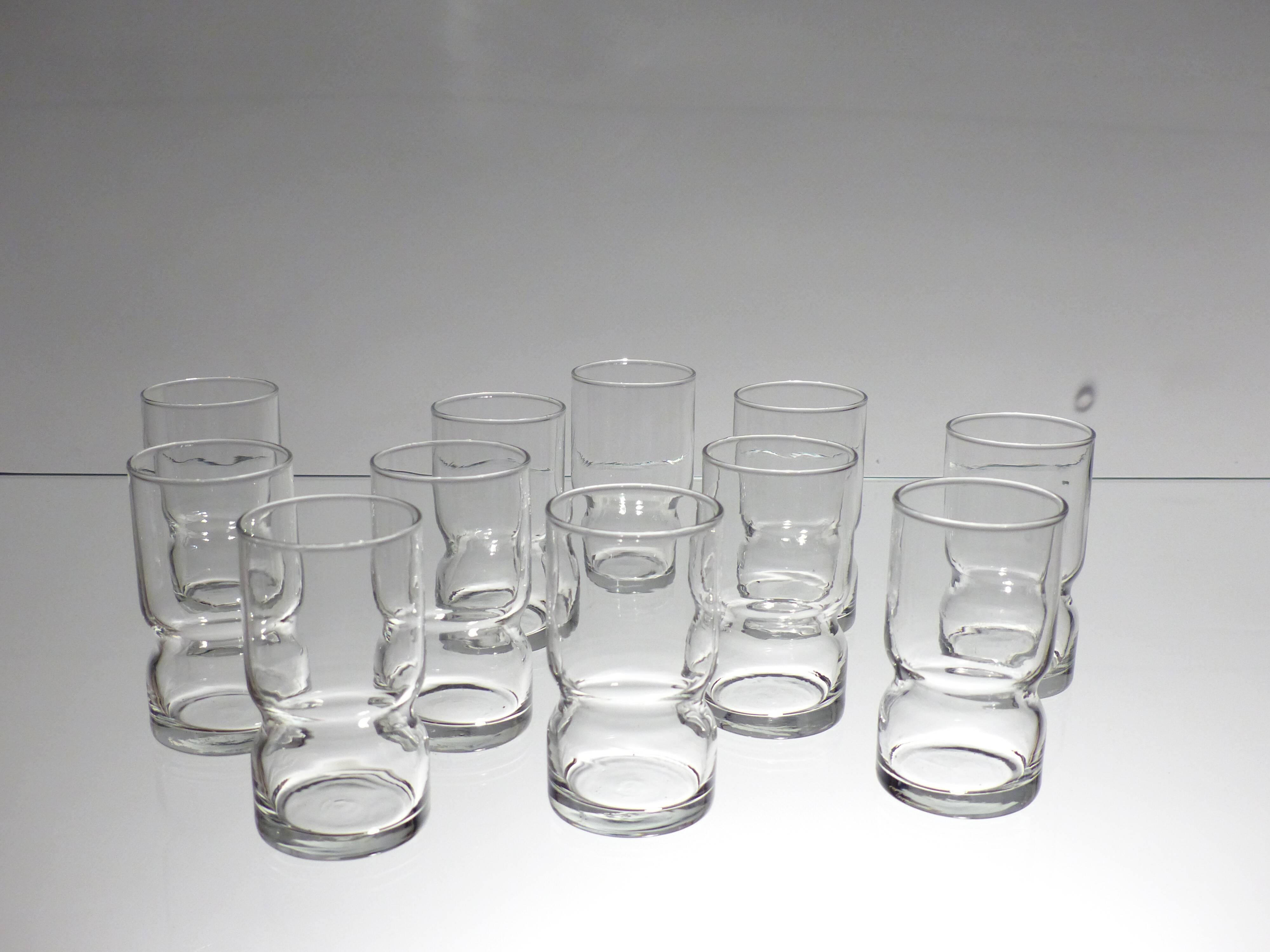 Series of 11 Italian glasses