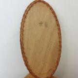 Large oval mirror rattan 37x70cm
