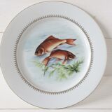 Lot 6 assiettes à poisson anciennes, porcelaine Sofafils