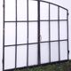 Industrial arched metal window L128xH114 19th century glass roof 2 leaves