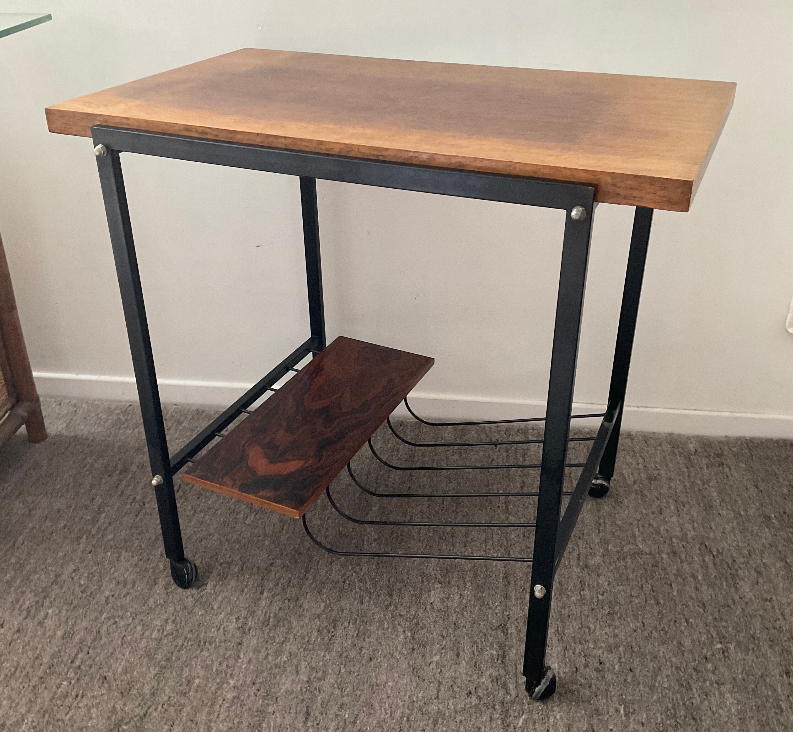 Table side on wheels from the 60s