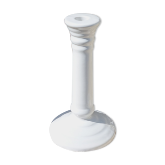 Candle holder white ceramic malicorne