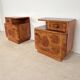 Set of 2 art-deco bedside tables with bakelite handles