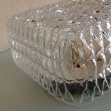 Structured /vintage square glass ceiling lamp 60s-70s
