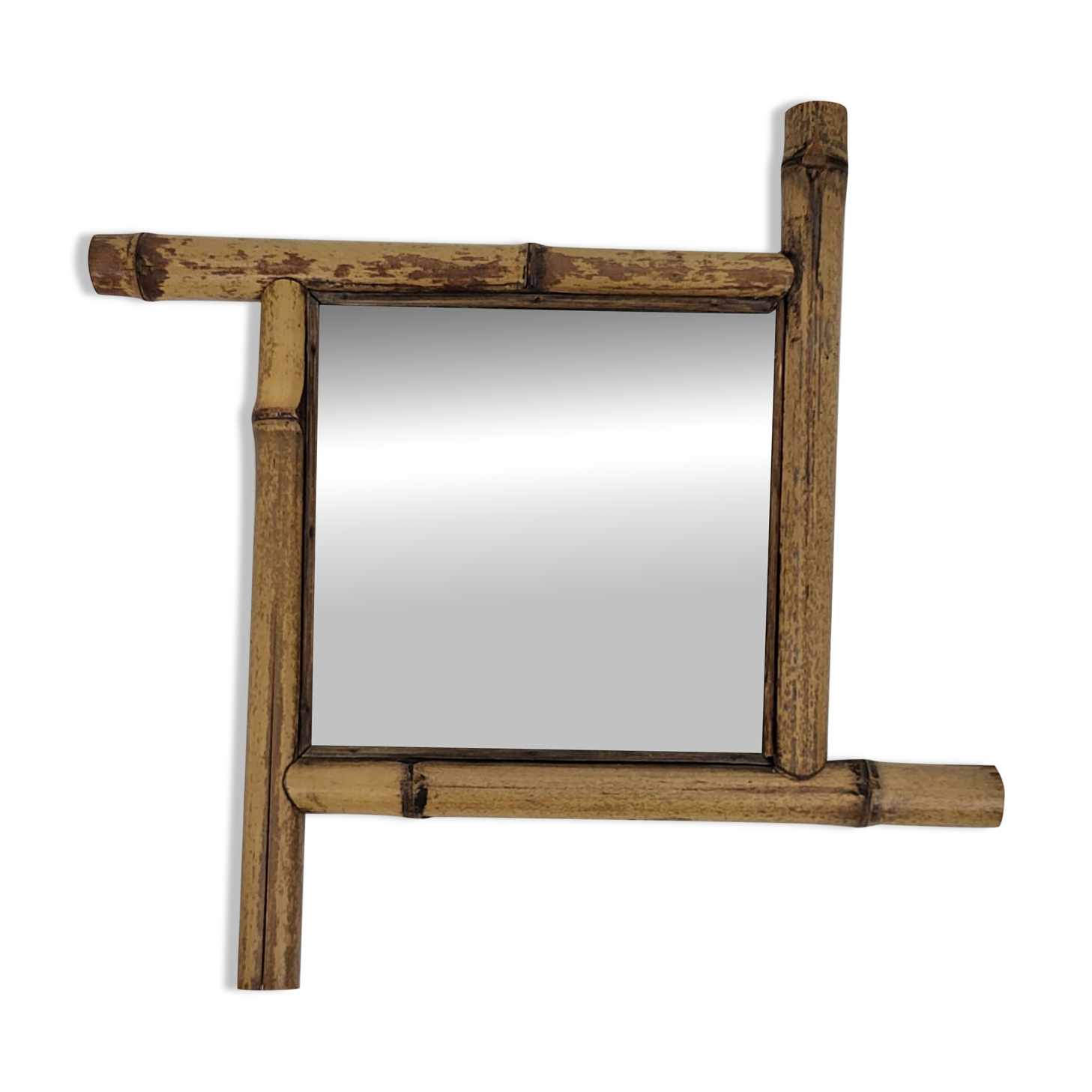 Beveled bamboo mirror, early 20th century