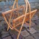 Vintage 1950s rattan magazine holder