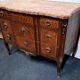Curved marquetry commode – Marble top – Transitional style