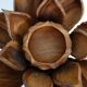 Large lotus flower vintage wooden aperitif service