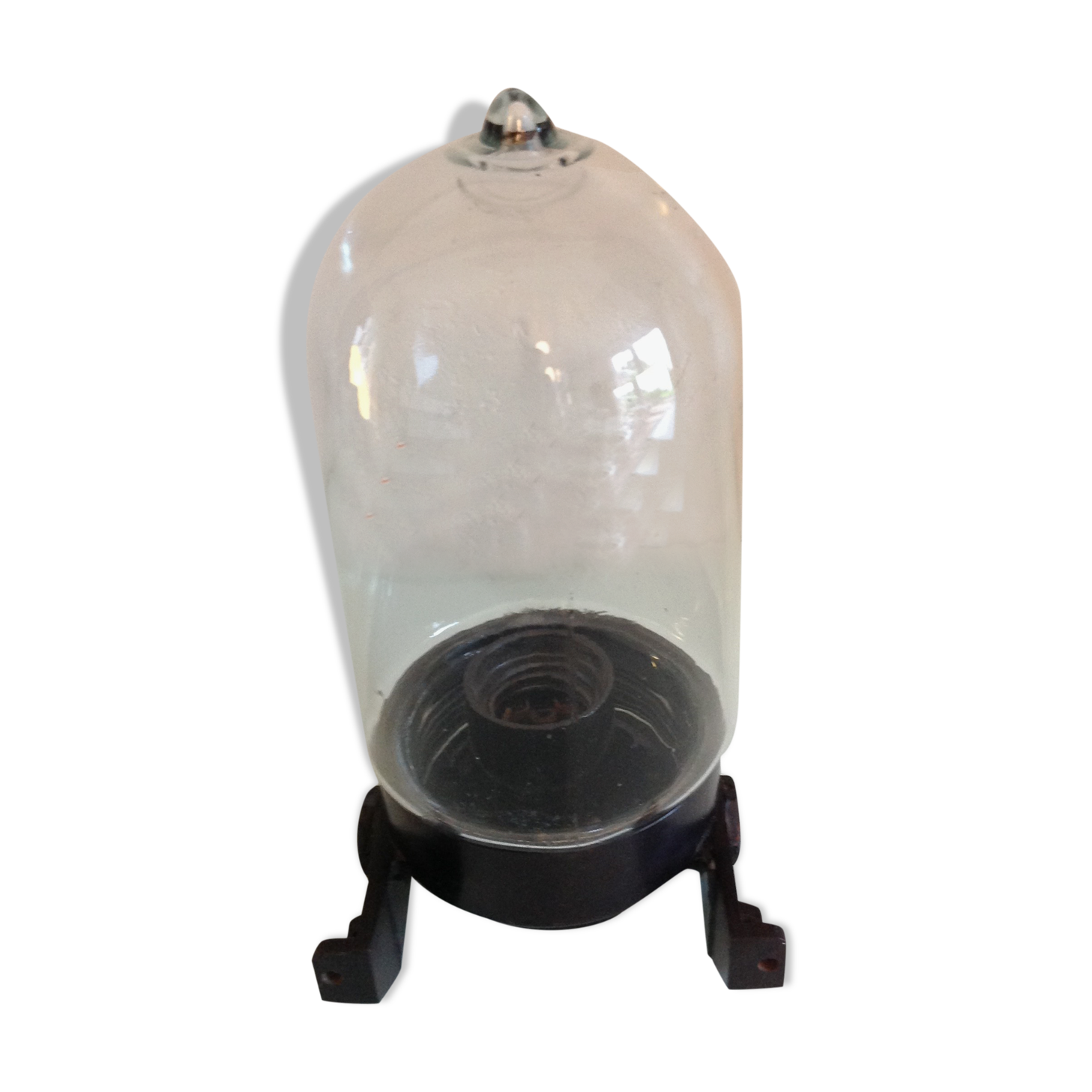 Long porthole wall lamp in glass and bakelite industrial style