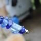 Vintage carving set knife and fork – handles made of blue glass beads