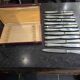 12 Art Deco knives in silver metal mid-20th century with its box