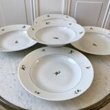 Set of 5 hollow plates Made in France registered model "Czech" 50s-60s