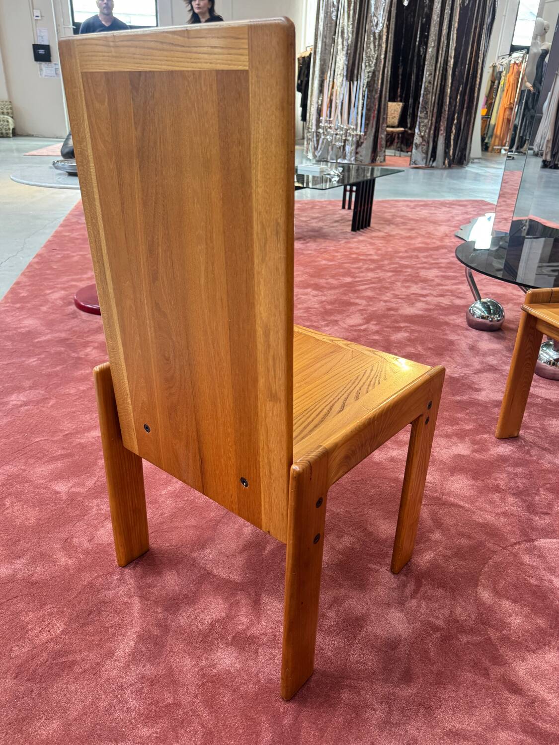 Lot de 4 chaises de salle à manger italiennes en orme par Romanutti, Italie, années 1970