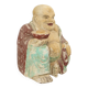 Large XL Polychrome Wooden Laughing Buddha Statue 47 cm