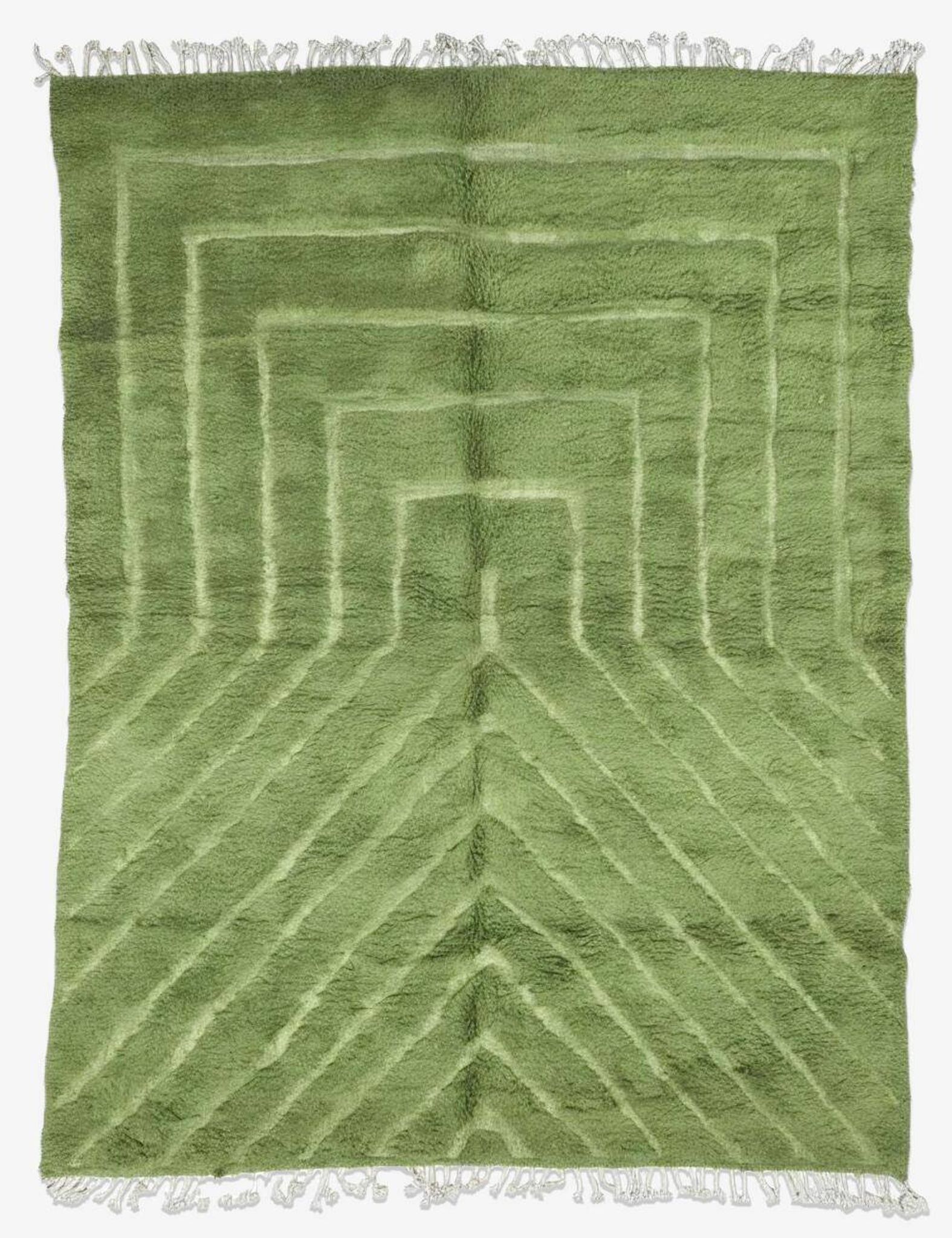 Contemporary Green Carpet - 316 x 242 cm
