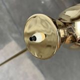 Minimalist brass floor lamp from the mid-century by Dieter Schulz for Wohnbedarf Ag, 1950s.