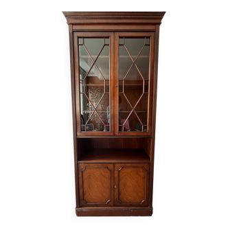 Bibliothèque vitrée anglaise acajou