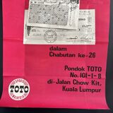 Campagne publicitaire originale de toto lotto pour les jeux de loterie de la malaisie de 1969