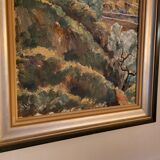 Peinture à l'huile De Hans Lindén /1938 / San Gimignano Italie
