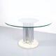 Italian marble dining table, chrome steel and glass, 70s