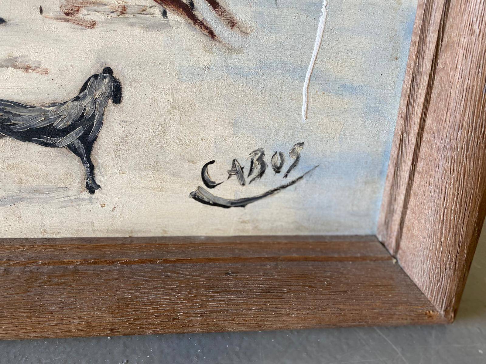 Vintage painting hunting court oil painting Cabos solid wood 160x90cm