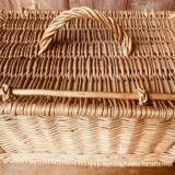 Vintage woven rattan briefcase