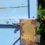 Antique H205xL103 curved iron gate door with mailbox