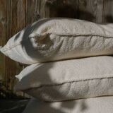 Coussin bouclette blanc cassé