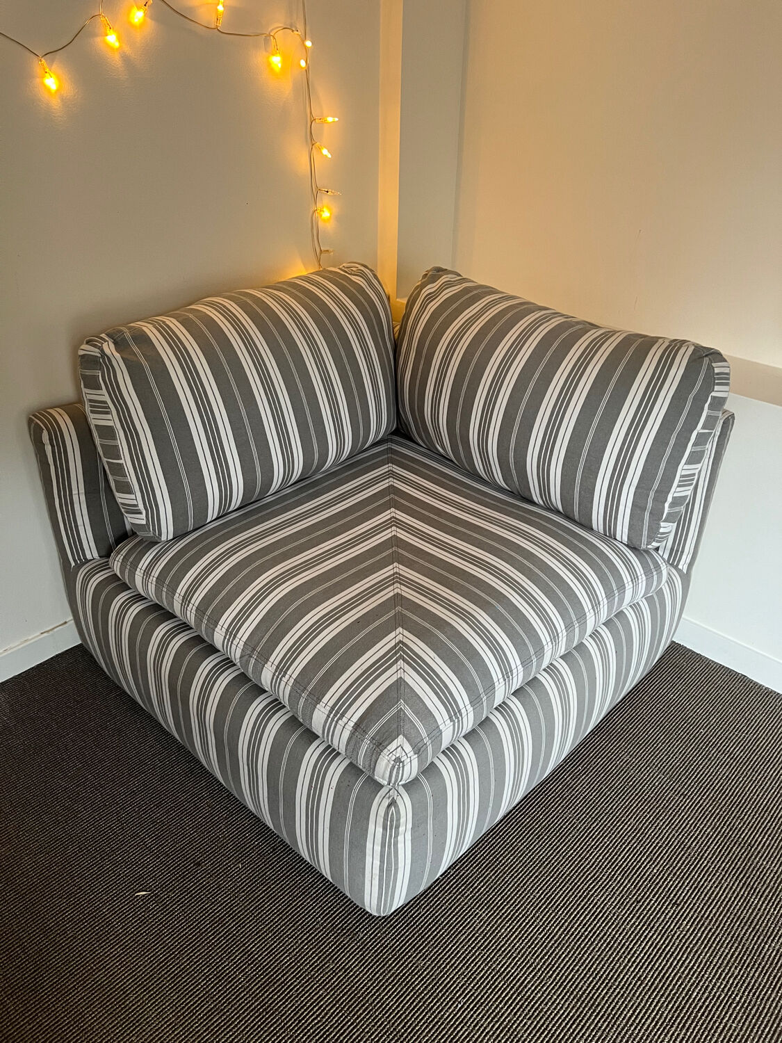 Corner armchair in fabrics