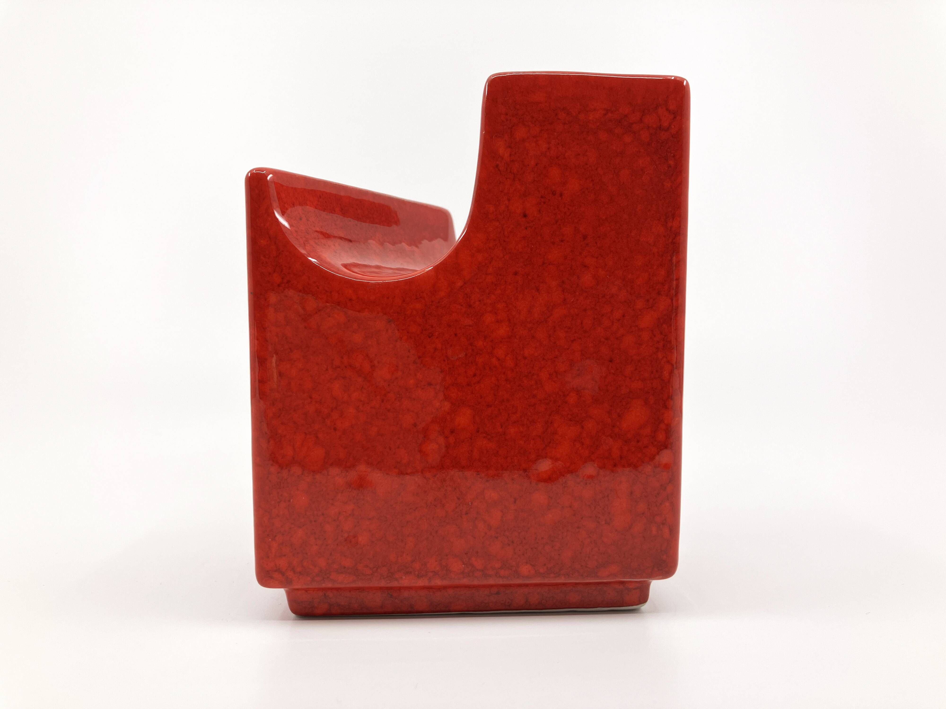 Vase with 2 necks by Roberto Rigon for Bertoncello • Italy • Circa 1970
