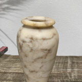 Onyx vase veins white marble beige art deco