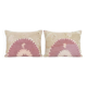 Set of 2 vintage embroidered cushion covers 36x56 cm