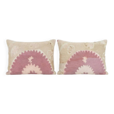 Set of 2 vintage embroidered cushion covers 36x56 cm