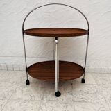Oval folding serving trolley