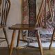Set of 6 solid oak lyre-back Windsor chairs, 1960s