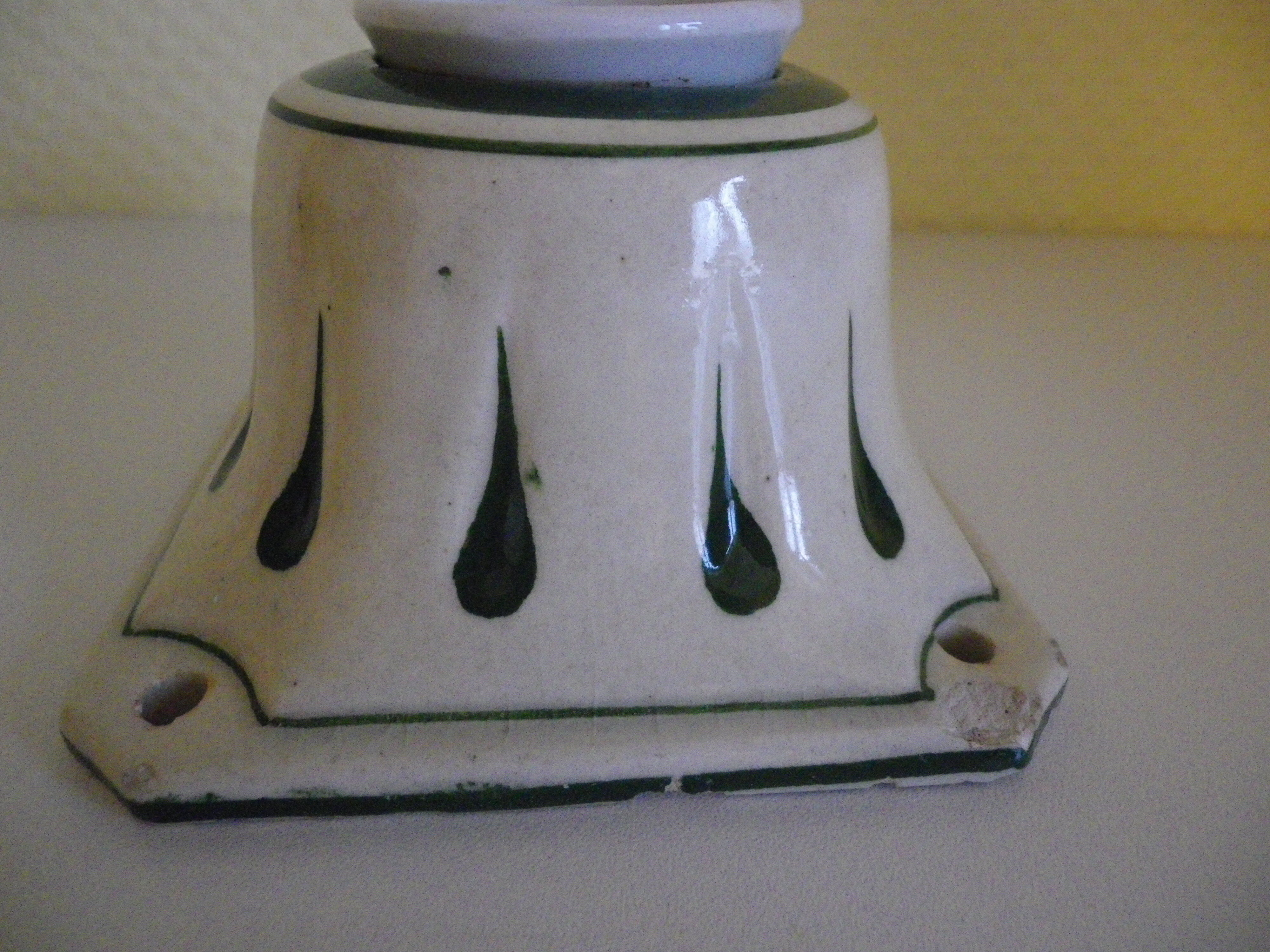 Wall lamps called "hooks" art deco, glazed porcelain, 1920s/1940s