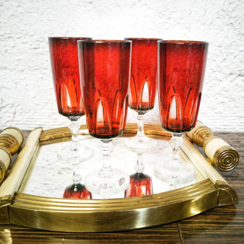 4 flutes "Gothic" Cristal d'Arques